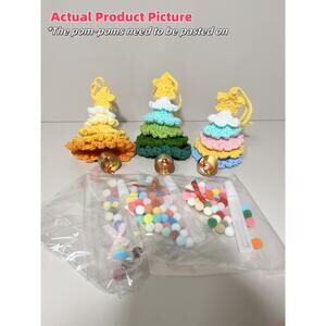 Hand-knitted Christmas Tree Hanging Ornaments With Metal Bells